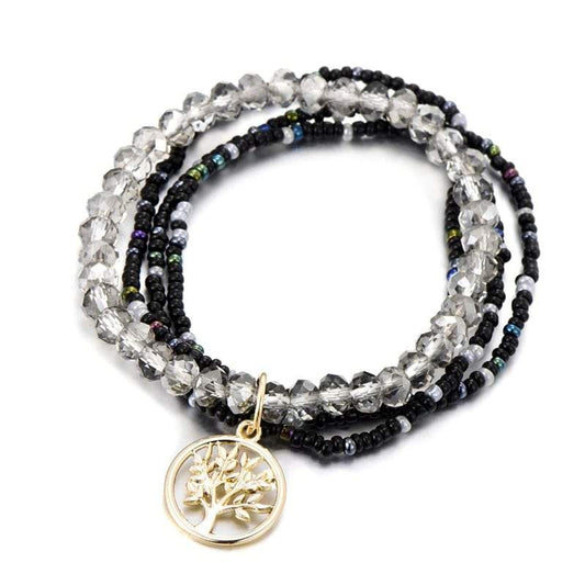 Bracelet avec Arbre de Vie Bohème Noir