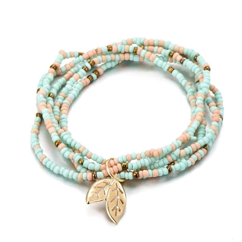 Bracelet feuille Bohème Vert