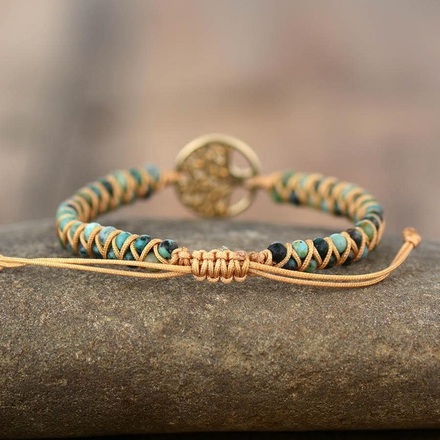 Bracelet Arbre de Vie en Pierre de Jaspe Africain