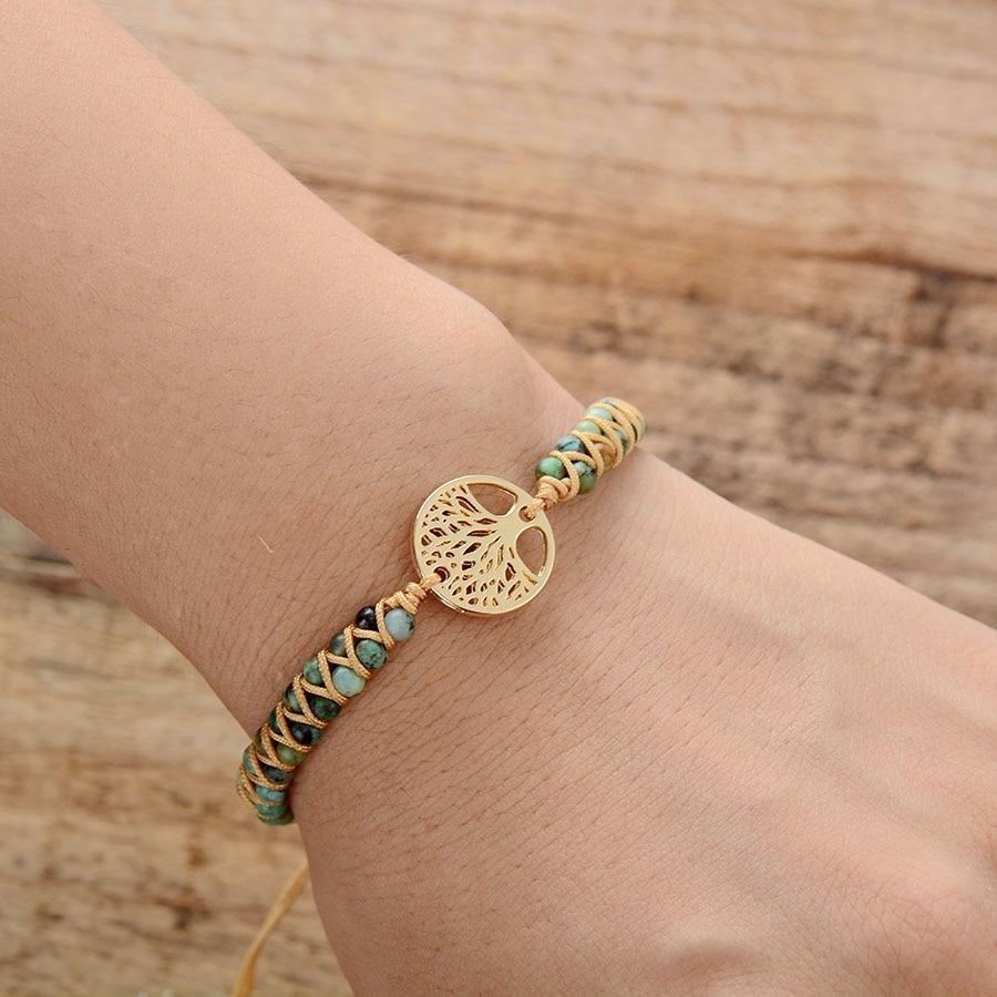 Bracelet Arbre de Vie en Pierre de Jaspe