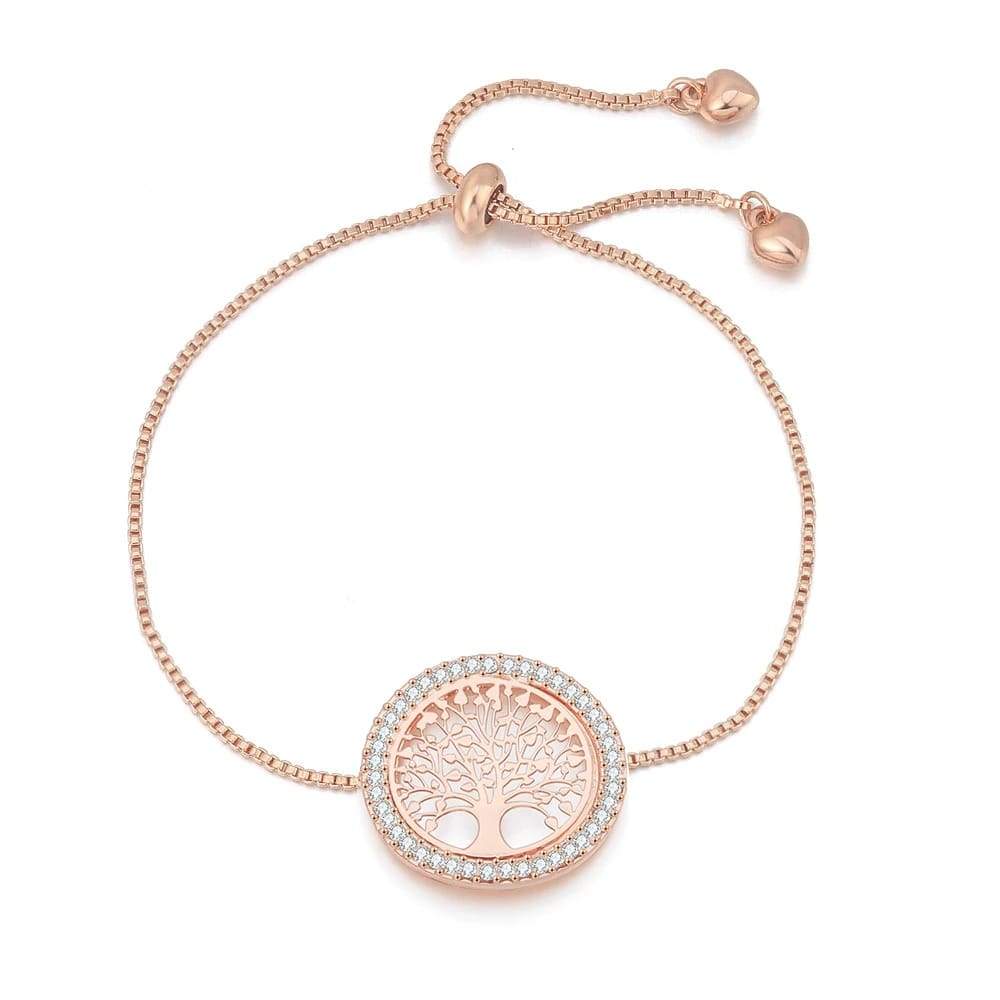 Bracelet Arbre de Vie Plaqué Or Rose