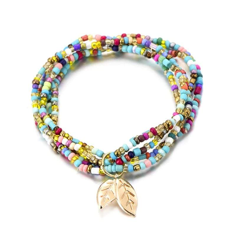 Bracelet feuille Bohème Multicolore