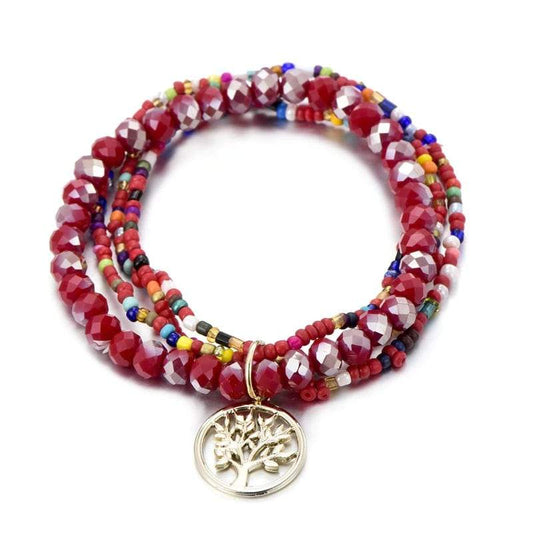 Bracelet arbre de vie Rouge