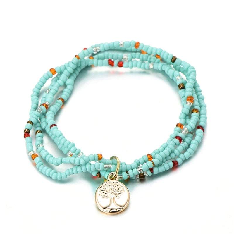 Bracelet Arbre de Vie boho Turquoise