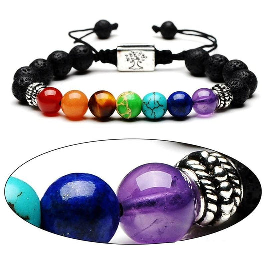 Bracelet 7 Chakras Arbre de Vie pierre