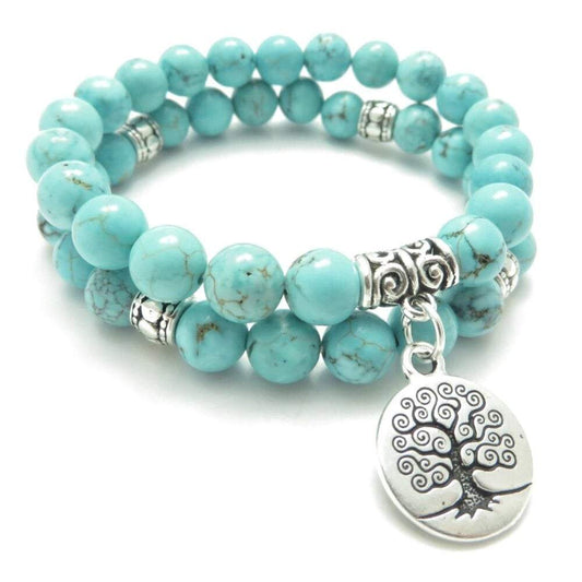 Bracelet double Arbre de Vie Turquoise