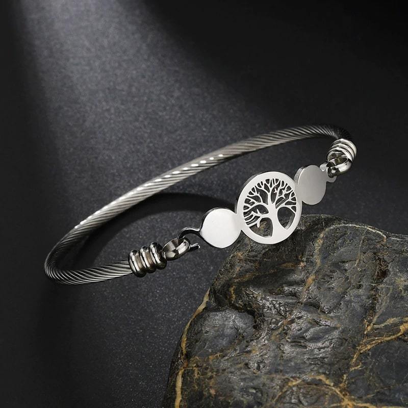 Bracelet Jonc Arbre de Vie argent