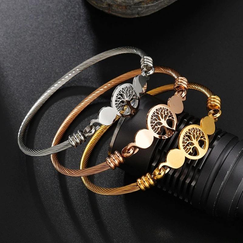 Bracelet Jonc avec Arbre de Vie