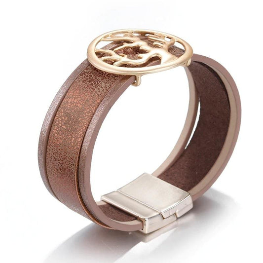 Bracelet Manchette plaqué Arbre de Vie Femme