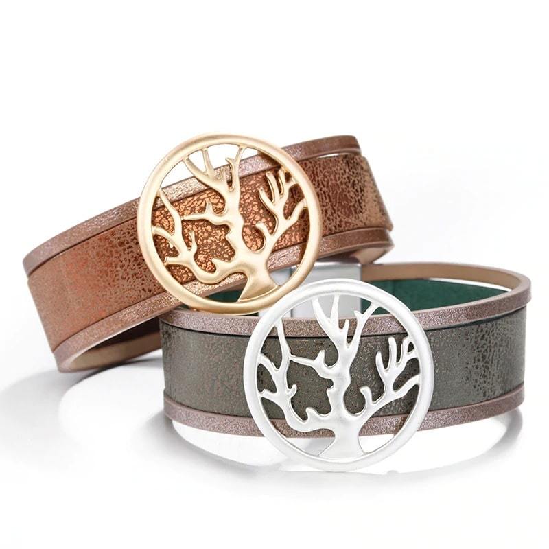 Bracelet Manchette Arbre de Vie pour Femme
