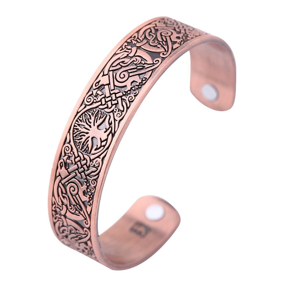 Bracelet Manchette Viknig Yggdrasil Or Rose