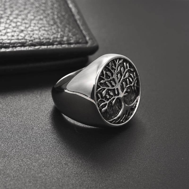 Chevalière Arbre de Vie acier