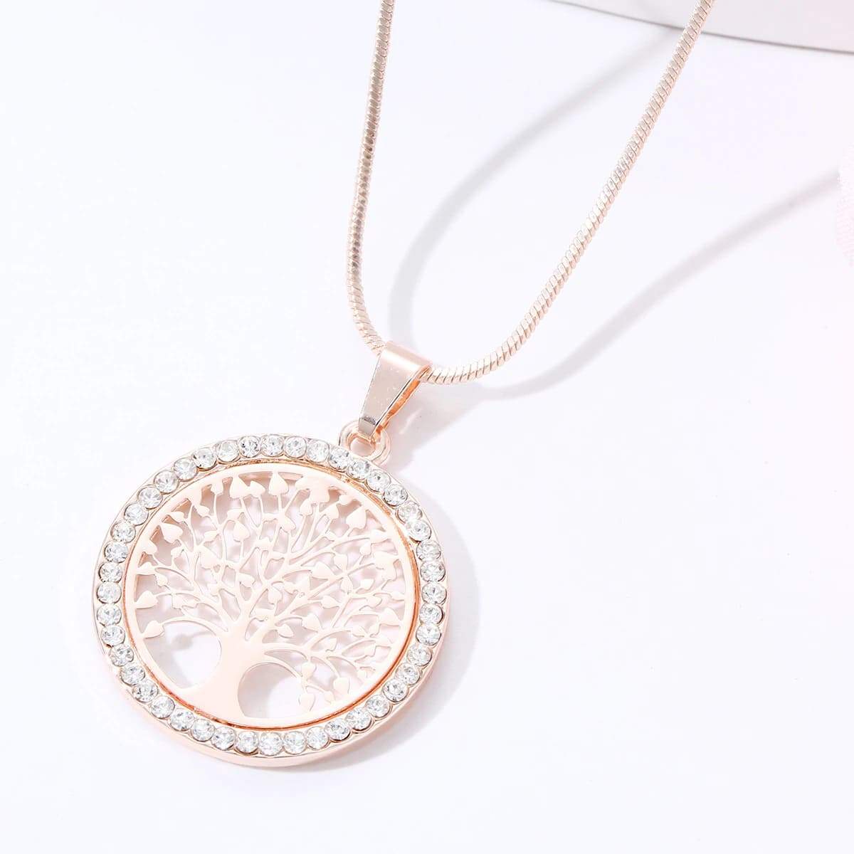 Collier or rose Arbre de Vie femme