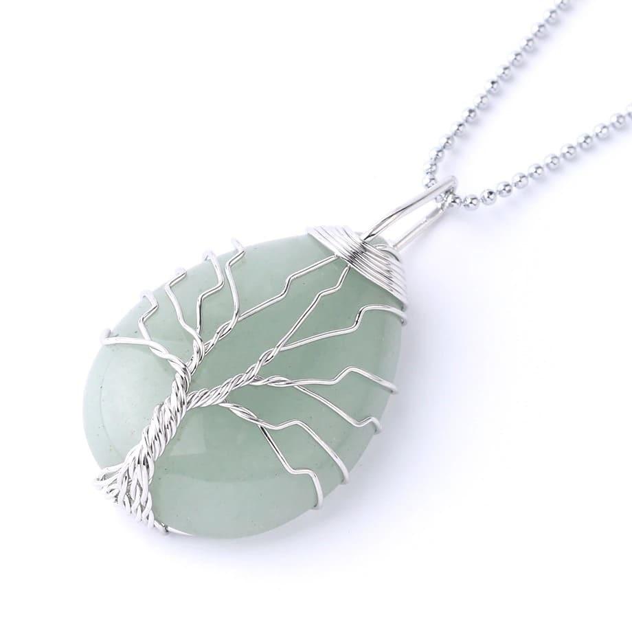 Collier Arbre de Vie Pierre Aventurine Verte