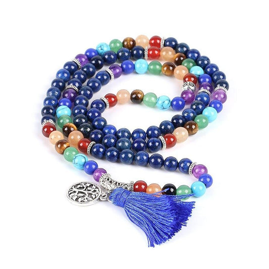 Bracelet Arbre de Vie Mala de Guérison 7 Chakras en Améthyste