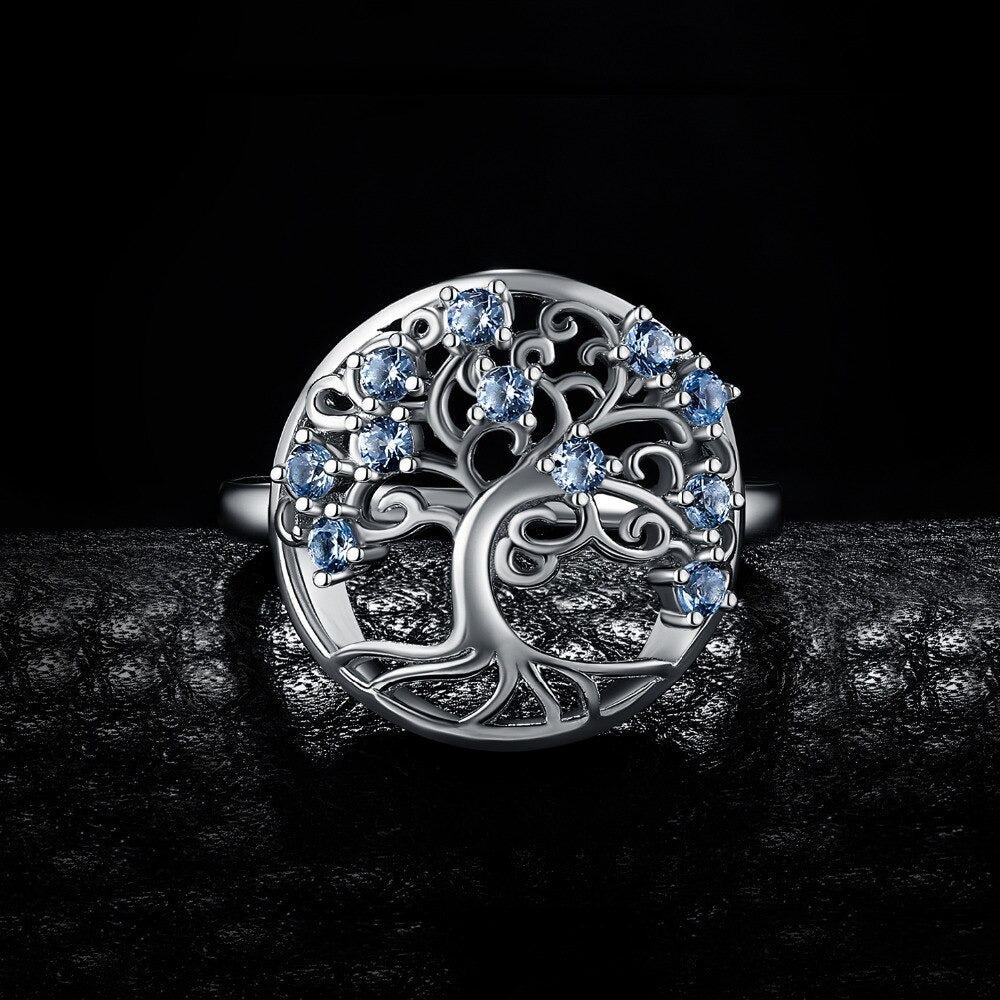 Bague Arbre de Vie Diamant en argent Sterling 925