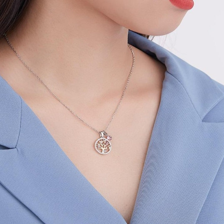 Collier Arbre de Vie Or Diamant Argent