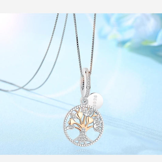 Collier Arbre de Vie Zirconium Argent Sterling 925