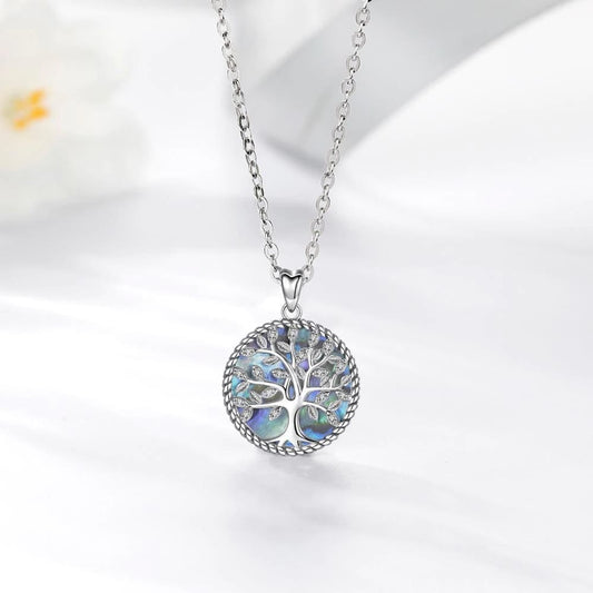 collier Arbre de Vie Nacre Bleue