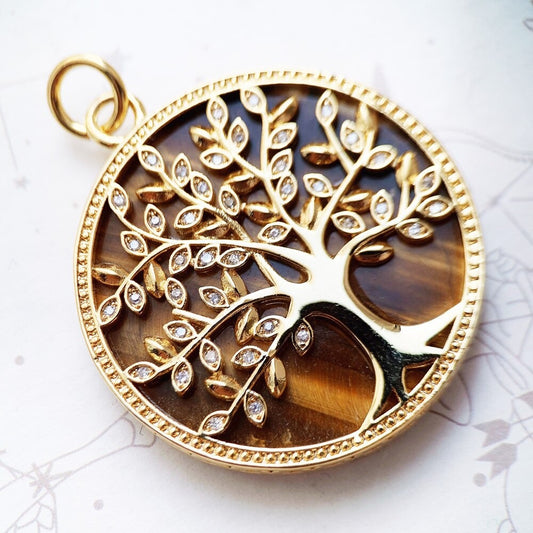 Pendentif Arbre de Vie œil de tigre