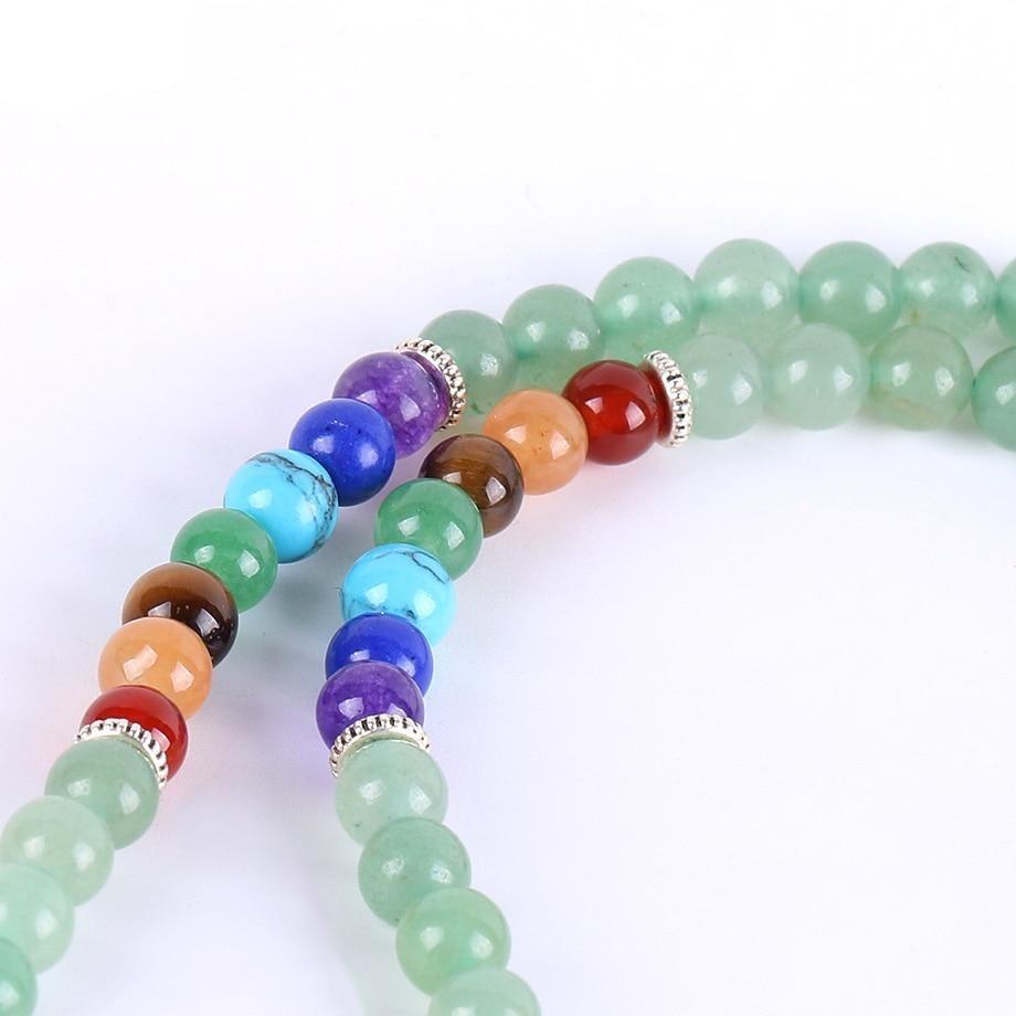 Bracelet Arbre de Vie Mala de Guérison 7 Chakras en Aventurine