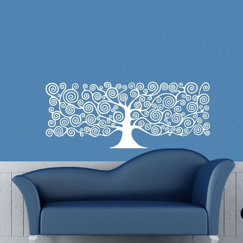 Sticker Arbre de vie Klimt Blanc