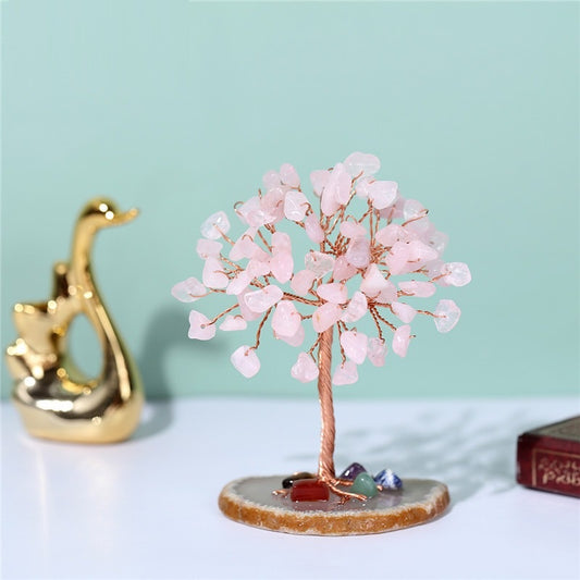 Décoration  à poser Arbre de Vie Quartz Rose