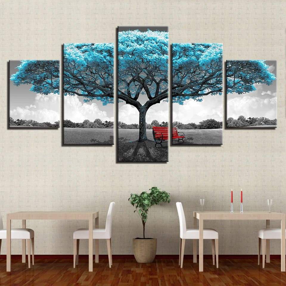 toile Arbre Bleu