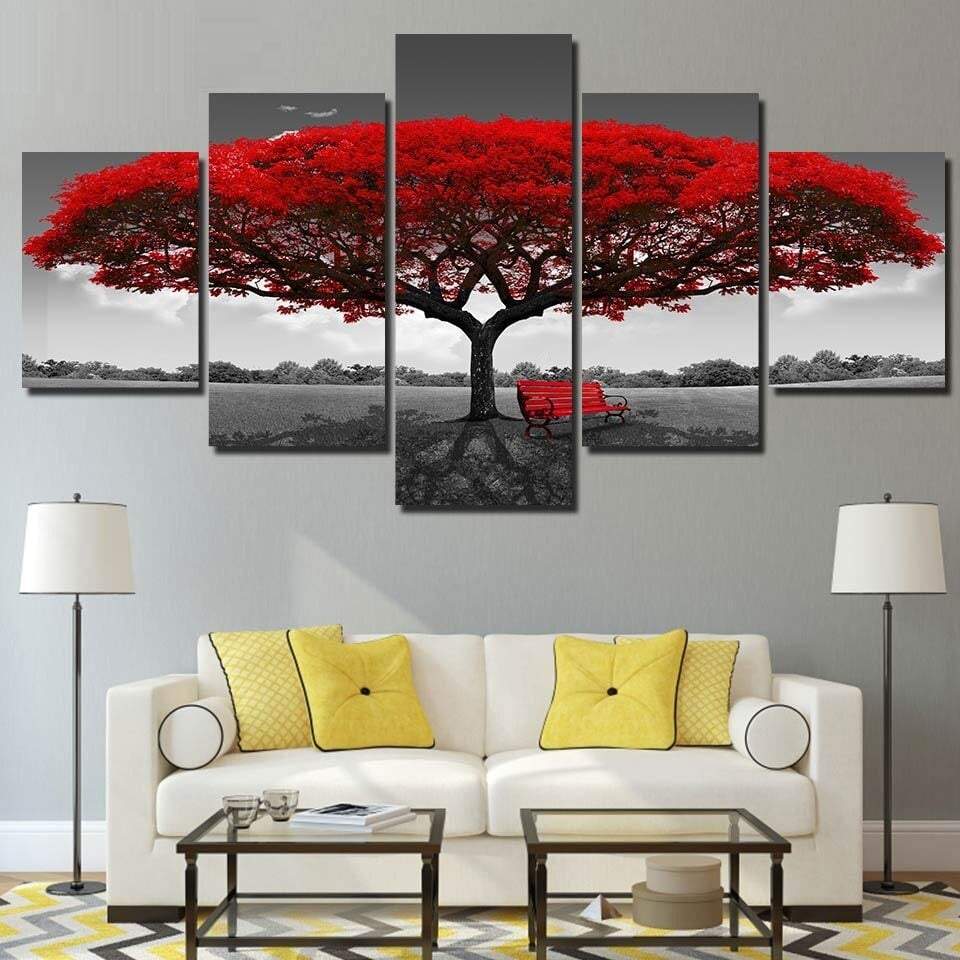 Tableau Arbre de Vie Rouge