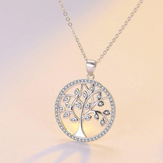Collier Arbre de Vie Argent Zirconium Femme