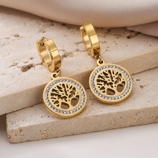 Boucles d’Oreilles Or Arbre de Vie 