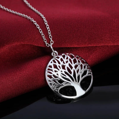 Collier Arbre de Vie Lotus en argent sterling 925