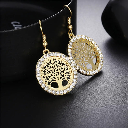 Boucles d’Oreilles Or Arbre de Vie 
