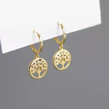 Boucles d’Oreilles Dormeuses Arbre de Vie or