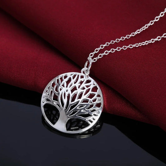 Collier Arbre de Vie Lotus en argent sterling 925