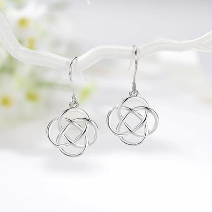 Boucles d’Oreilles Arbre de Vie à Nœud Celtique Argent
