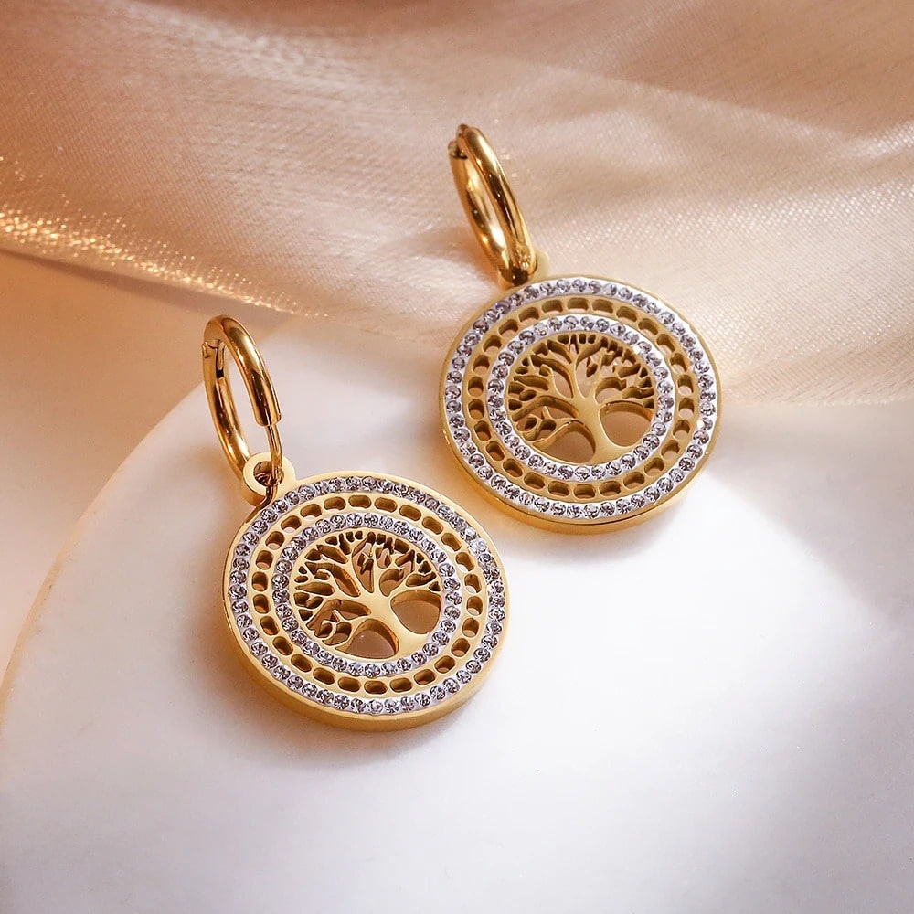 Boucles d’Oreilles Arbre de Vie Or