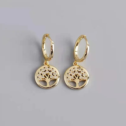 Boucles d’Oreilles Arbre de Vie Doré