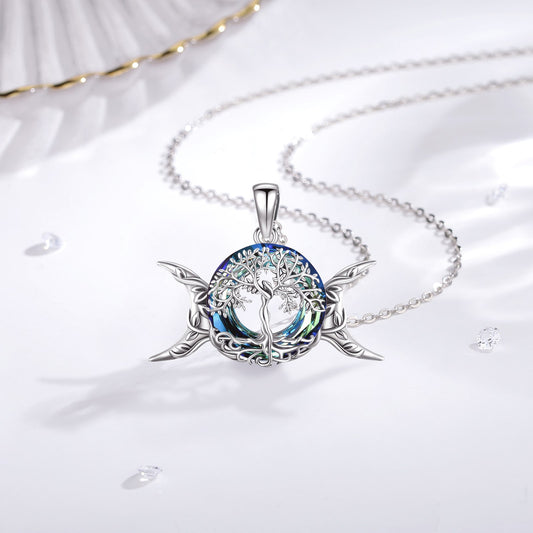 Collier Arbre de Vie Femme avec Lunes en Argent