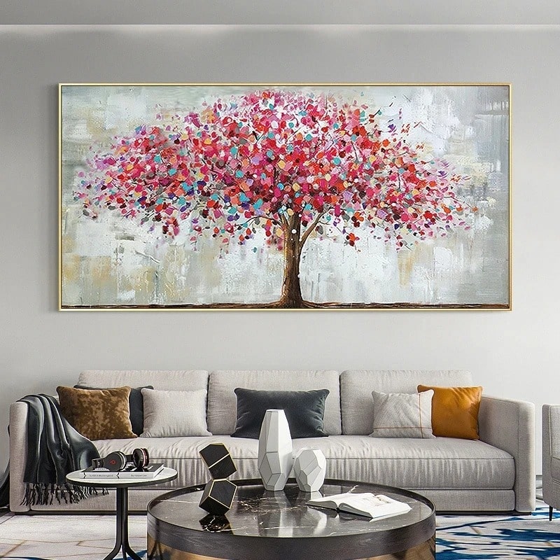 Toile Arbre de Vie Rouge