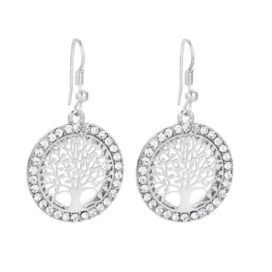 Boucles d’Oreilles Arbre de Vie Argenté
