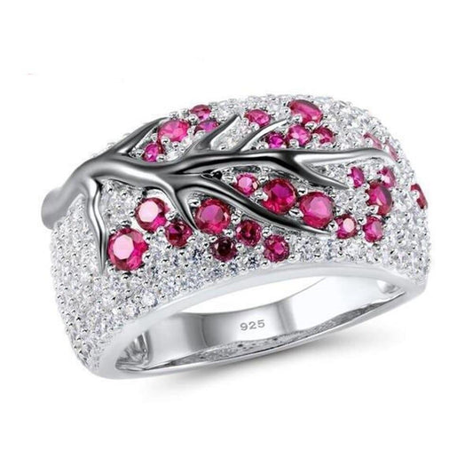 Bague Arbre de Vie Zirconium rose