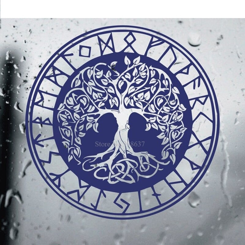 Sticker Arbre Celtique bleu