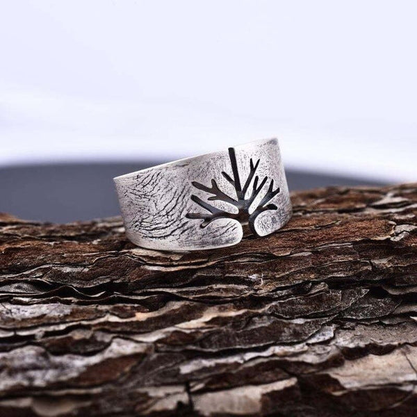 Bague Arbre De Vie Acier Inoxydable Argenté - Taille 57 (USA 8) - Neuf Avec étiquettes