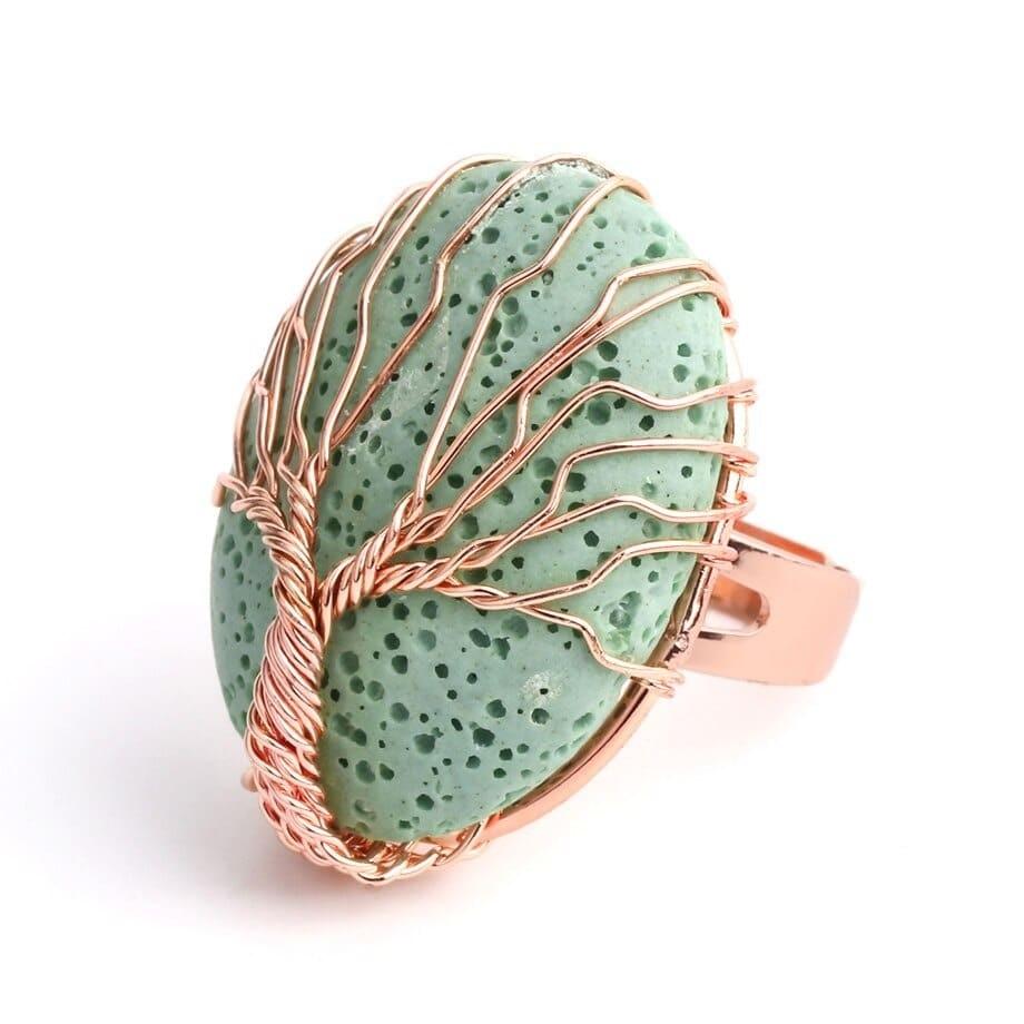 Bague Arbre de Vie Cuivre Vert