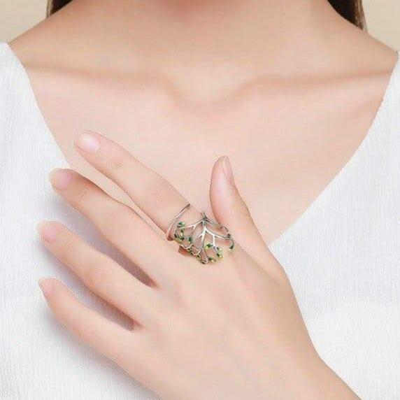 Bague Arbre De Vie En Argent Sterling 925 - Taille Unique Ajustable - Neuf Avec étiquettes - France