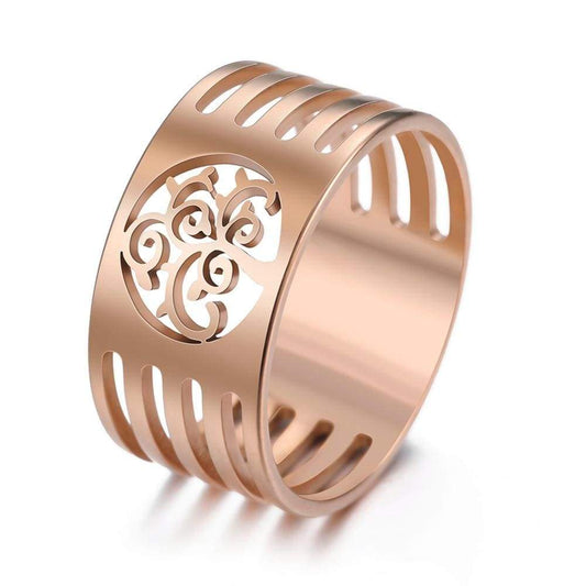 Bague Arbre de Vie Femme Or Rose