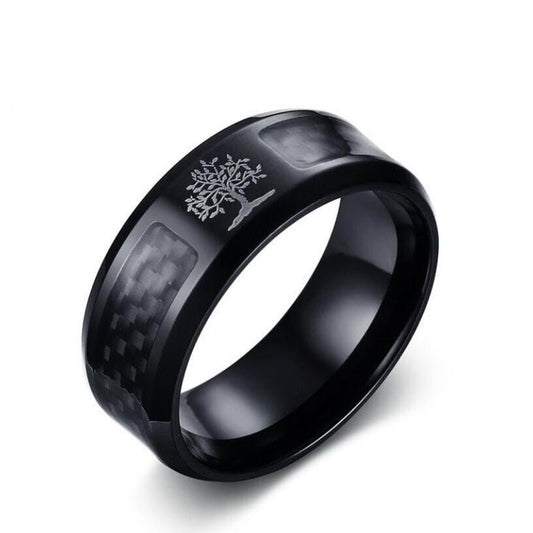 Bague Arbre de Vie Homme Noir