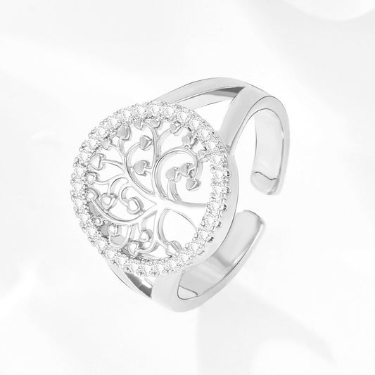 Bague Arbre de Vie en cuivre et oxydes de zirconium