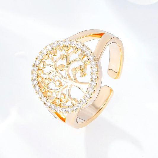 Bague Arbre de Vie dorée 